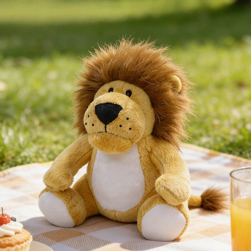 Фото Мягкая плюшевая игрушка-лев JinHua Toys, милый лесной король, кукла-талисман с возможностью нанесения логотипа, для детской спальни, игр на улице, компаньон для детей. №2