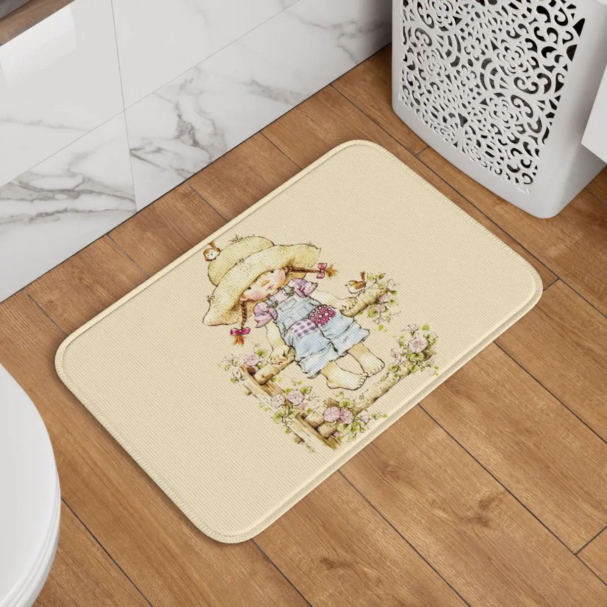 Сара Кей - Сидя на ограждении Коврики для унитаза ванной Коврик ПВХ