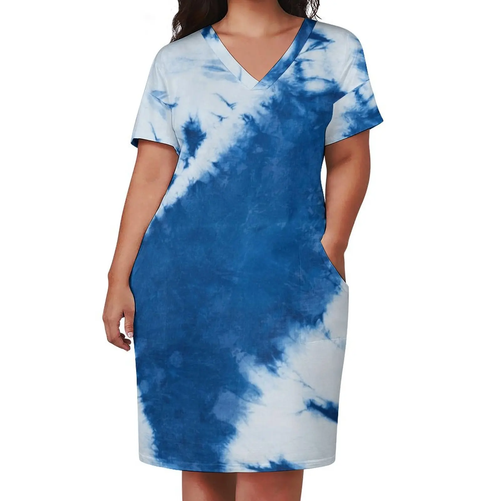 Женское платье Shibori из полиэстера и спандекса