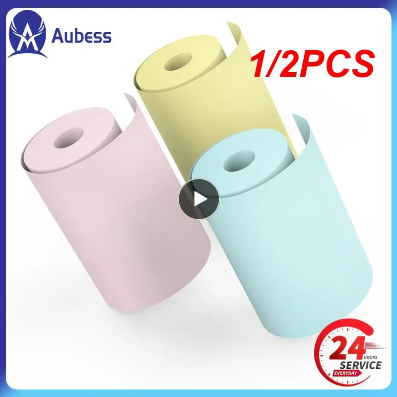 

1/2PCS Multicolor Thermal Paper Sticker Paper Label Paper Photo Paper Mini Printable Sticker Roll Thermal Printers Clear