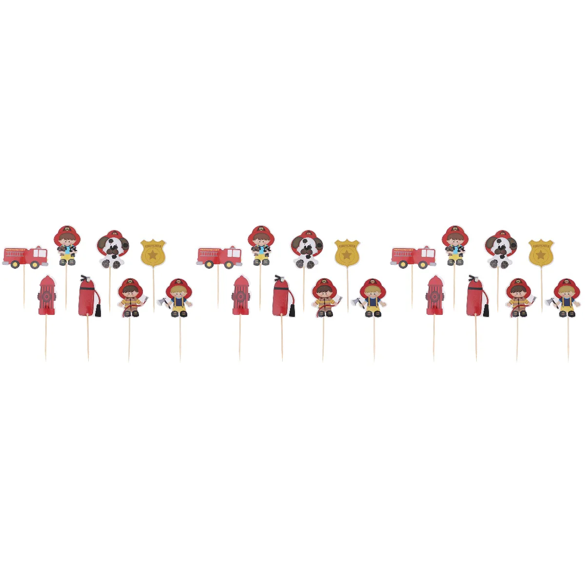 

Picks Cake Fire Truck Cupcake Baby Shower Party Birthday Firefighter Fireman Decor Toppers Paper Decorations Topper Woodland