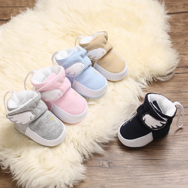 

Autumn and Winter Cotton Velvet Snow Boots 0-1 Years Old Boysgirls Thermal Soft Soled Baby Toddler Shoes First-Walker