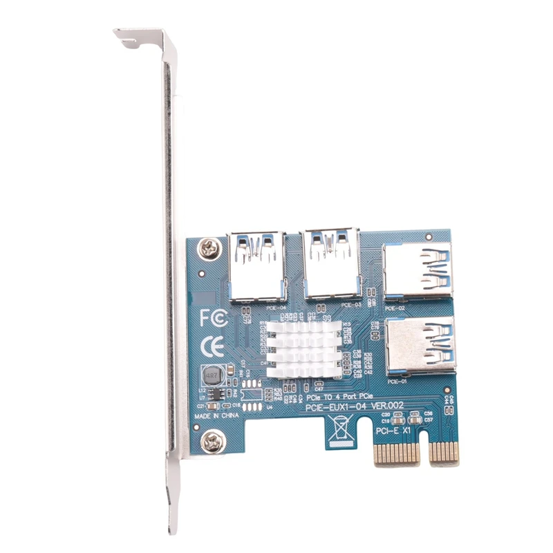 Умножитель карт PCI Express PCIE 1–4 USB-GPU X1 X16 Видеокарта PCI-E Riser для майнинга биткойнов