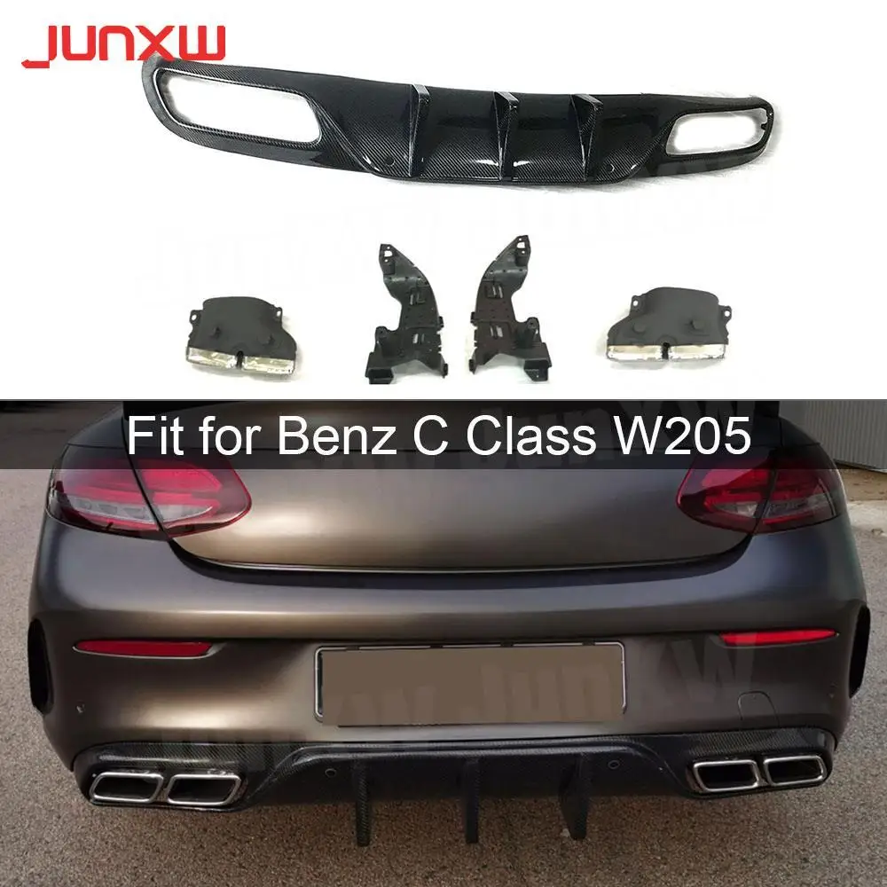 Задний диффузор автомобиля из углеродного волокна для Mercedes Benz C class W205 Sedan