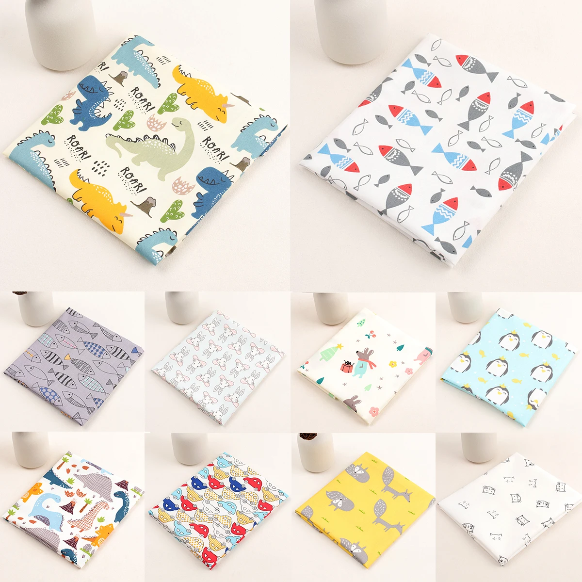 

Quilting Polyester Cotton Fabric for Sewing Patchwork DIY Crafting Pre-Cut Cartoon Printed Pattern Cloth Material 40x50cm