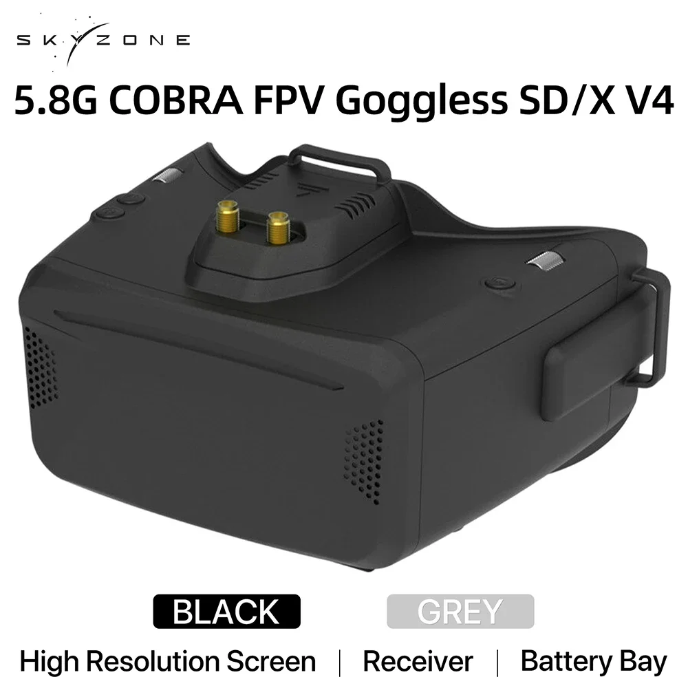Фото Очки FPV RoRuSSKYZONE Cobra SD X V4 800x480 4.3 дюйма, Cobra 1280x720 4.1 дюйма, 5.8G, 48 каналов, приемник, трекер головы, DVR для FPV №2