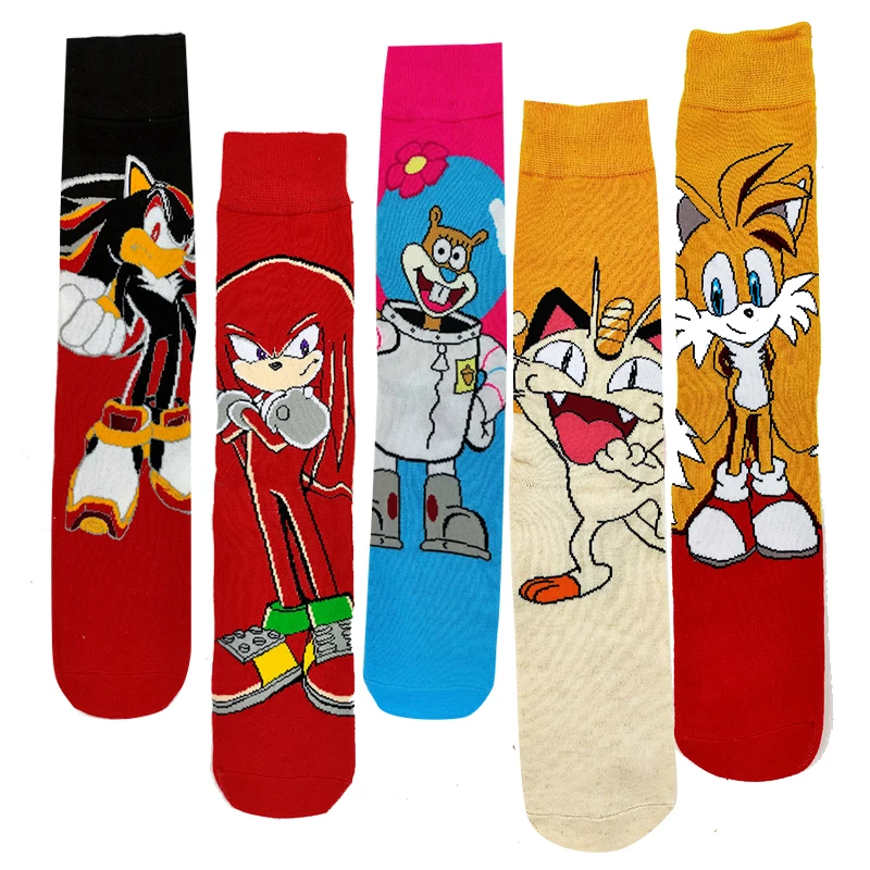 

Мужские вязаные носки с аниме мультяшным рисунком, женские хлопковые оригинальные забавные Повседневные носки из ткани для уличного скейт...