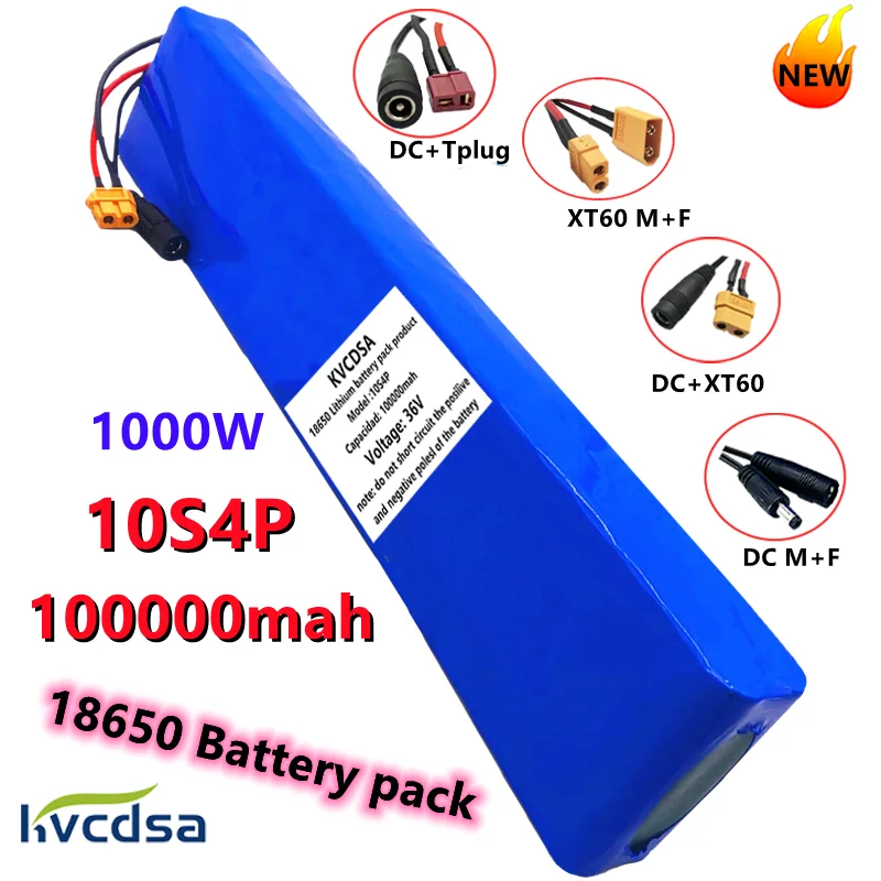 New 36V 10S4P 100000mAh 1000W High power 18650 lithium battery pack ebike electric car bicycle motor scooter 20A BMS