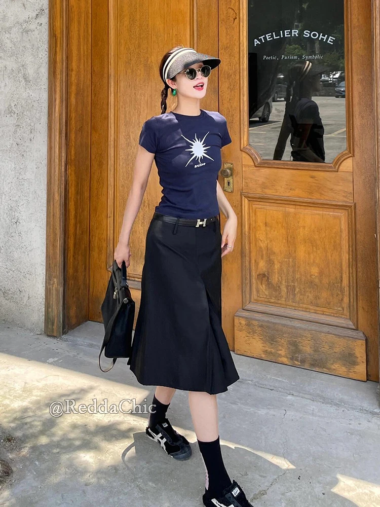 Фото REDDACHiC плиссированные передние брюки-бермуды женские унисекс джерты свободные повседневные однотонные черные шорты до колена с низкой талией офисная рабочая одежда №2