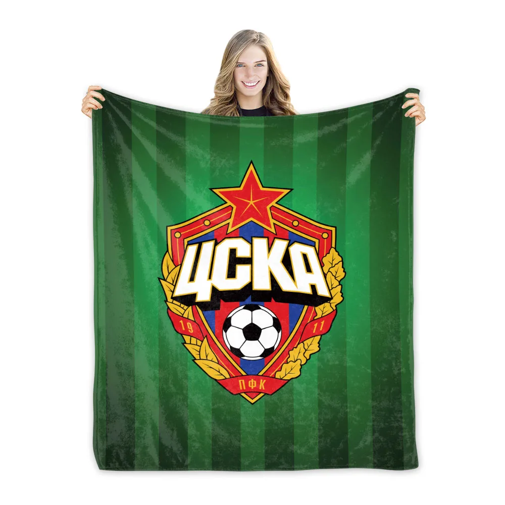 

PFC CSKA Moscow Throw Blanket Aesthetic Designer Russia Football Club Soft Cozy Microfiber Flannel Fleece Huggl For Bed Sofa