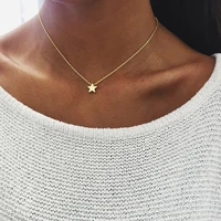 2021 new women chocker goldsilver color chain star heart choker necklace jewelry collana kolye bijoux collares mujer collier