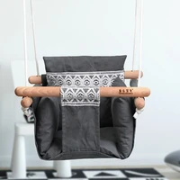 indoor and outdoor leisure hanging chair door frame baby swing infant cotton linen canvas swing family cloth pocket baby swing