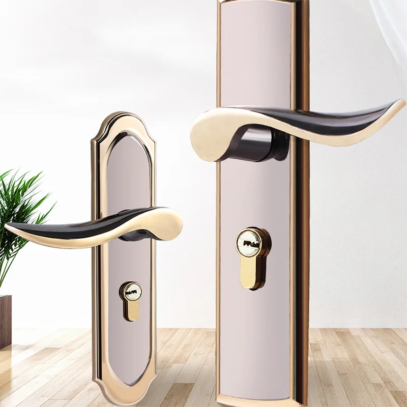 

STAINLESS STEEL Bedroom Magnetic Door Locks Security Outdoor House Entrance Door Lock Modern Cerradura Puerta Door Handle