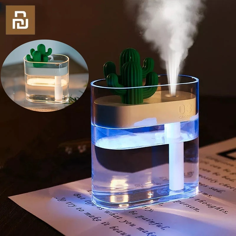 

Youpin 319 Clear Cactus Ultrasonic Air Humidifier 160ML Color Light USB Air Purifier Anion Mist Maker Water Atomizer Diffuser