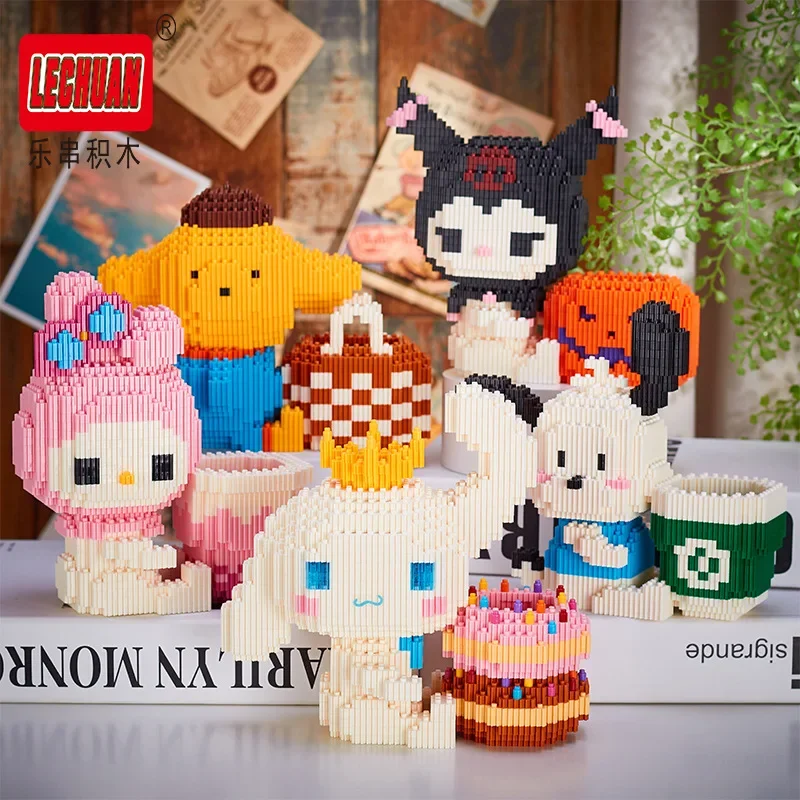 Строительные блоки Linkgo Luffy Stitch Chopper Sanrio Pochacco Kuromi DIY Сборка Супер Марио Головоломка