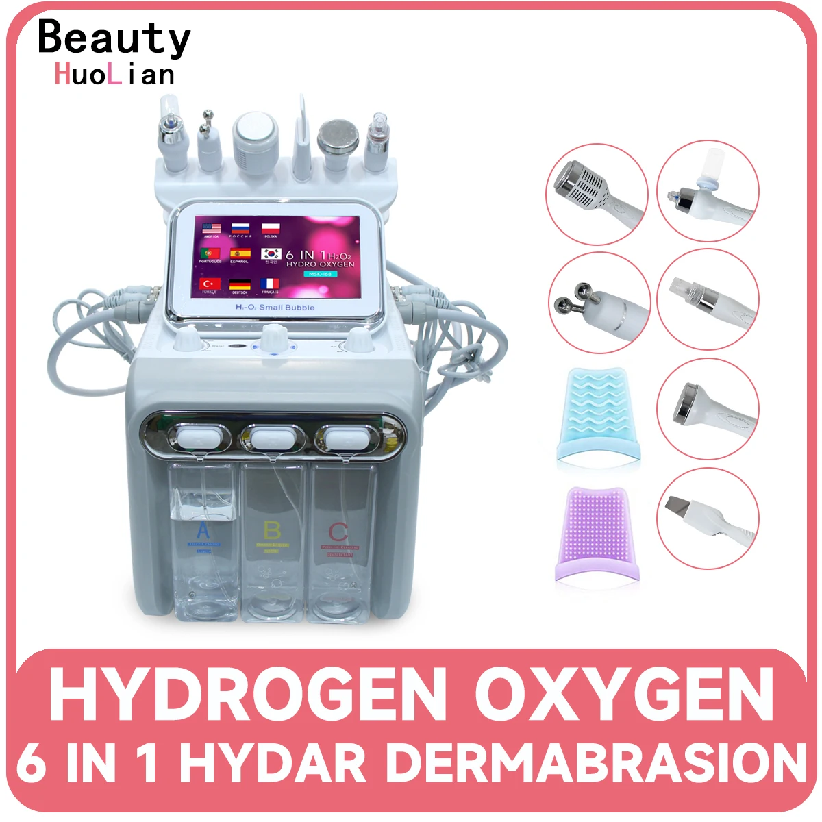 

New 6 in 1 Facial Oxygen Jet Peel Hydro Dermabrasion Pore Shrink Skin Care Blackhead Remover Face Cleaning Machine Beauty Health