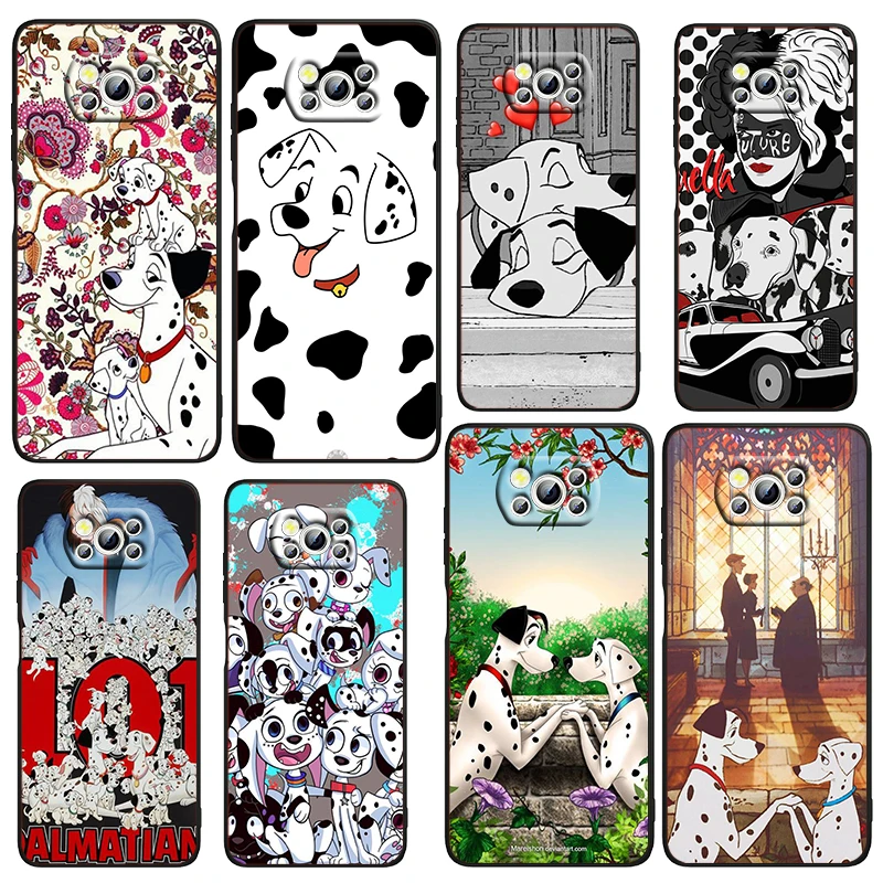 

Phone Case For Xiaomi Mi Poco X4 X3 NFC F4 F3 GT M5 M5s M4 M3 Pro C40 C3 5G Funda Disney 101 Dalmatians Black Soft Cover