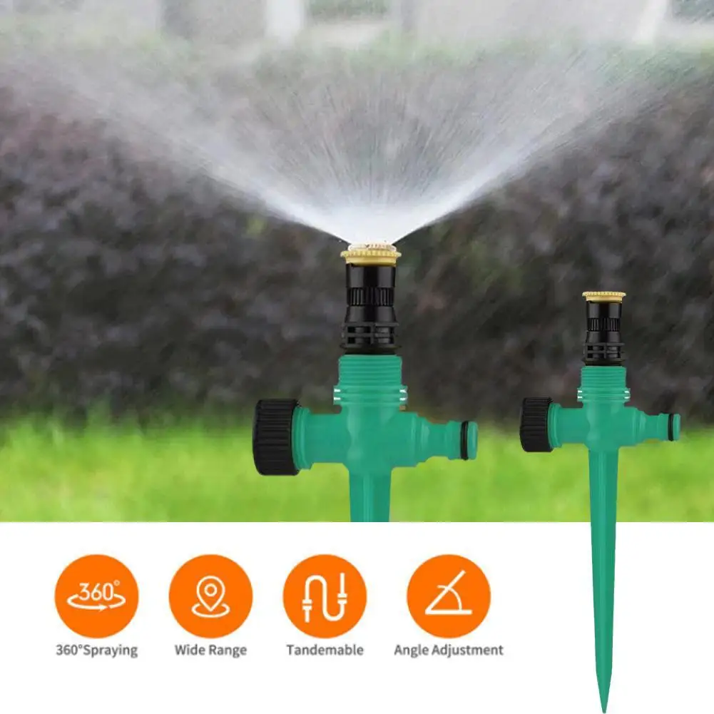 

Water Sprinkler With Plastic Ground Plug 0-360 Degrees Adjustable Farm Lawn Garden Vegetable Garden Series Pin Sprinkler