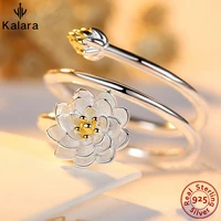925 ring female opening fashion lotus for woman silver creative jewelry love 935 gift simple personality design ladies rings