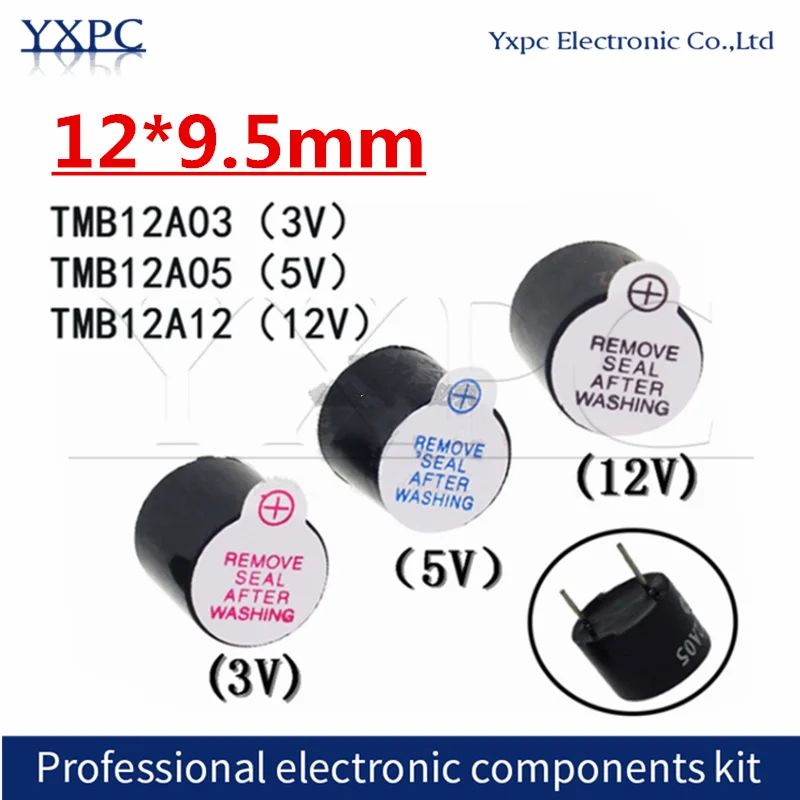 

10PCS Active Buzzer 3V/5V/12V TMB12A03 TMB12A05 TMB12A12 Magnetic Long Continous Beep Tone 12095 12*9.5mm Mini Plug Speaker