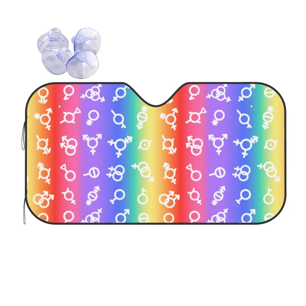 

LGBTQ Car Accessories LGBT Gender Pride Flag Windshield Sunshade Universal Cover Front Block Window Sun Visor Solar Protect
