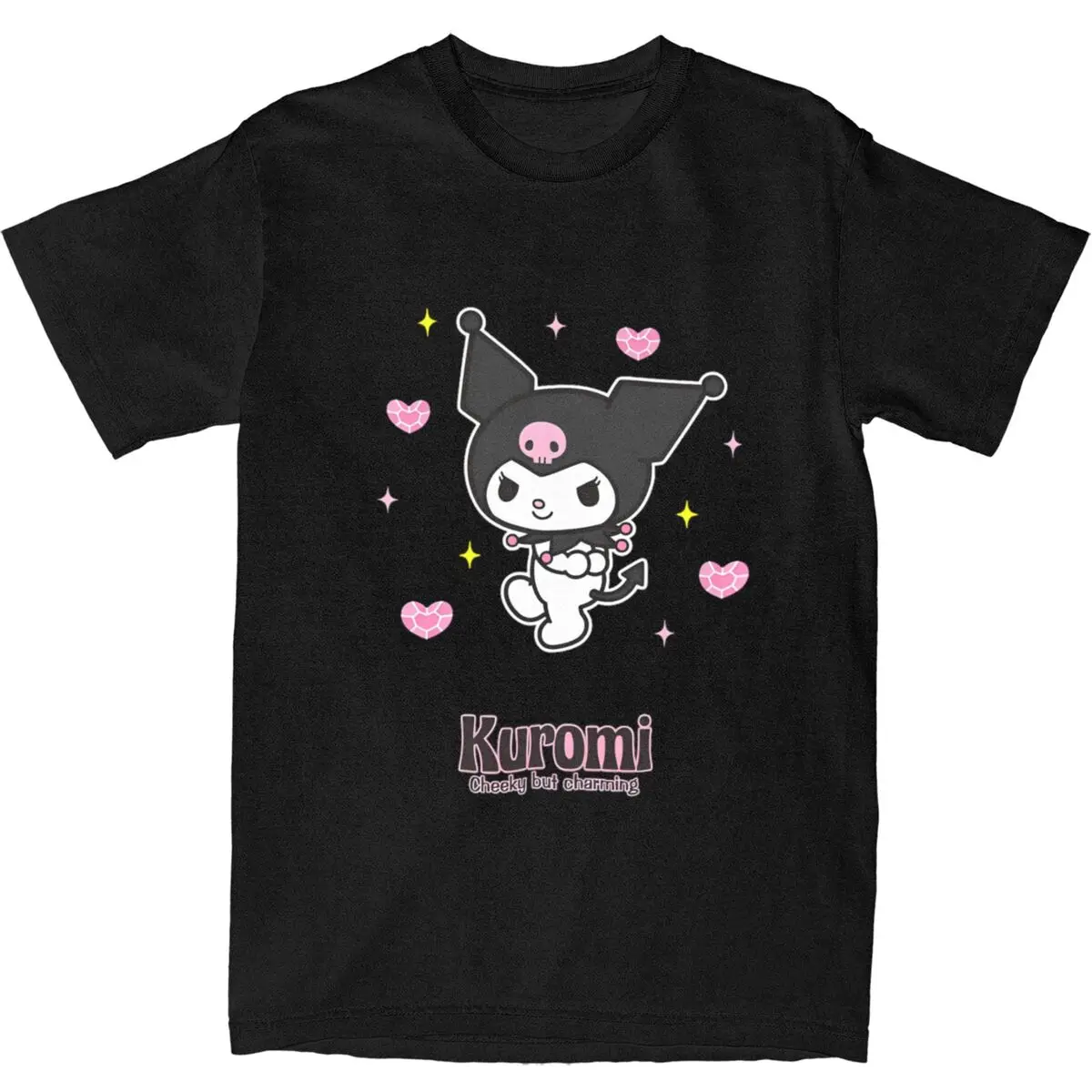 Мужская футболка Kuromi Straberry Jean Booker модная крутая летняя Y2K хлопковая одежда с