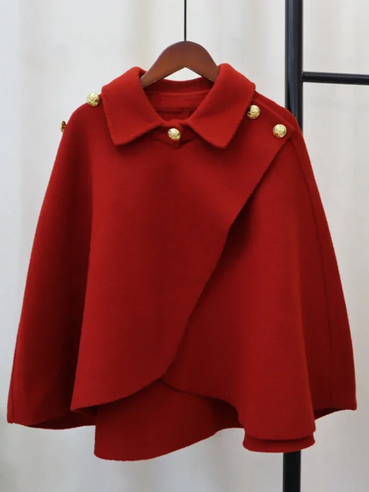 Новое свободное элегантное дизайнерское двустороннее вязаное пальто Neoni накидка