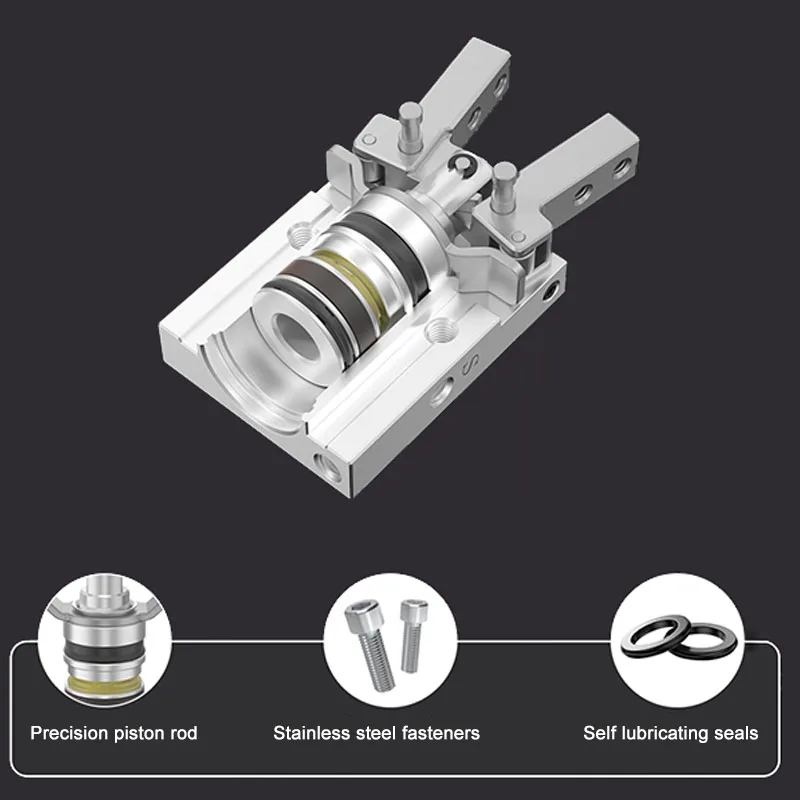 Фото MHC2-10D MHC2-20D MHC2-25D MHC2-16D Угловой воздушный захват Коготь Пневматический цилиндр Поршень захвата робота №2