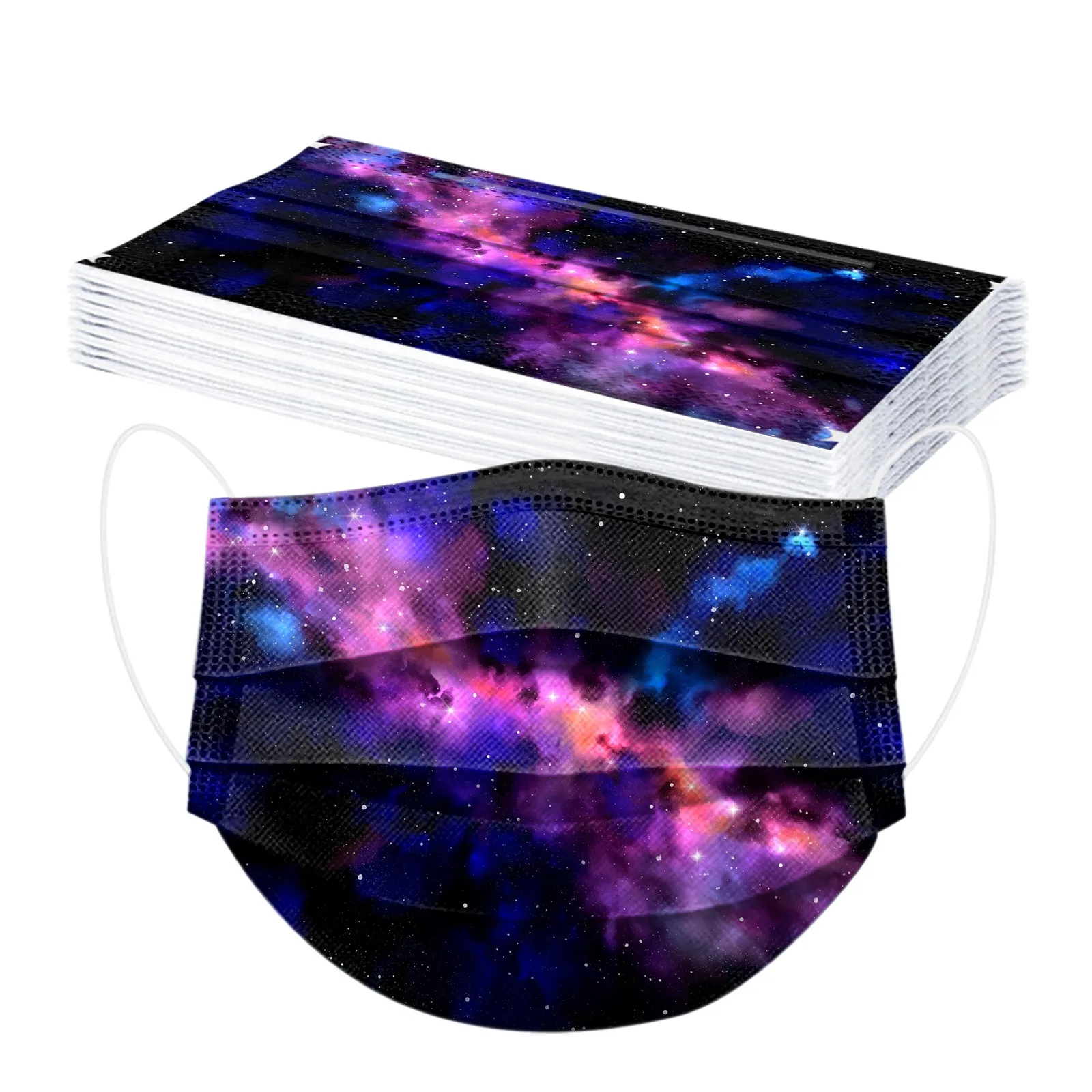 Маска одноразовая дышащая унисекс с принтом звездное небо 10 шт. |