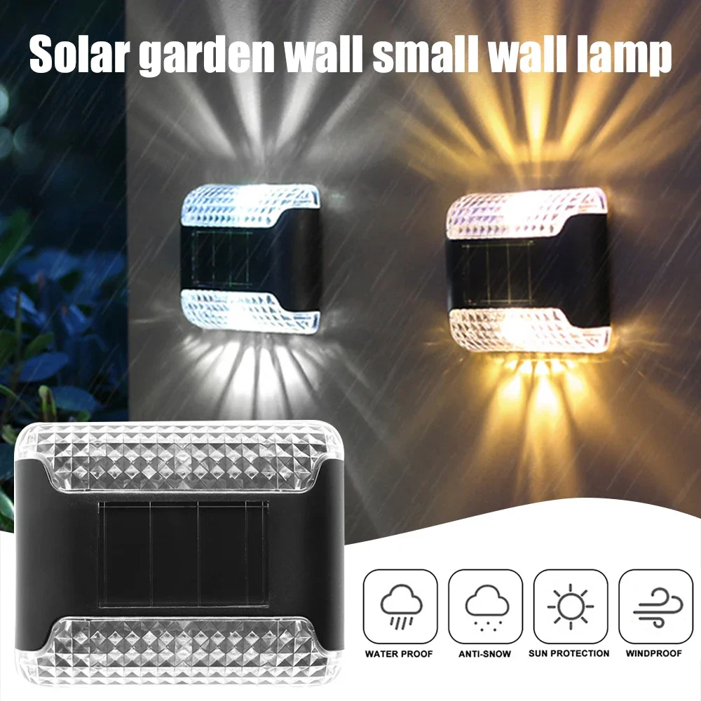 

Warm White Garden Landscape Step Deck Lights LED Solar Lamp Balcony Fence Lights Outdoor Waterproof Path Stair Wall Lighting