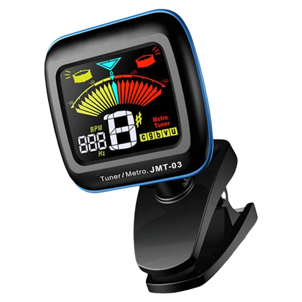 

JMT-03 Digital Clip-on Guitar Tuner 360 Degree Rotatable Color LED Variator Sound Correction 6 Strings Bass Ukulele