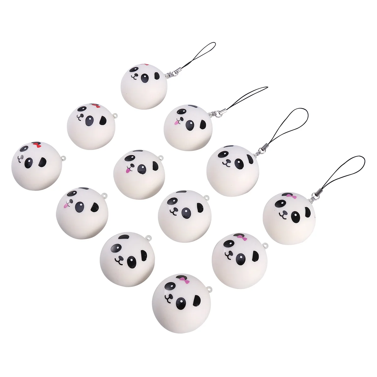 

12 Pcs 4CM Super Slow Rising Small Panda Bread Bun Squeeze Toys Stress Reliever