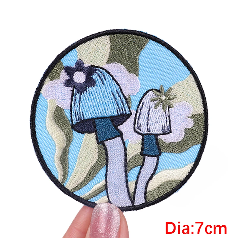 Патчи с вышивкой корги кошки гриба Мультяшные радужные ТВ-патчи для одежды