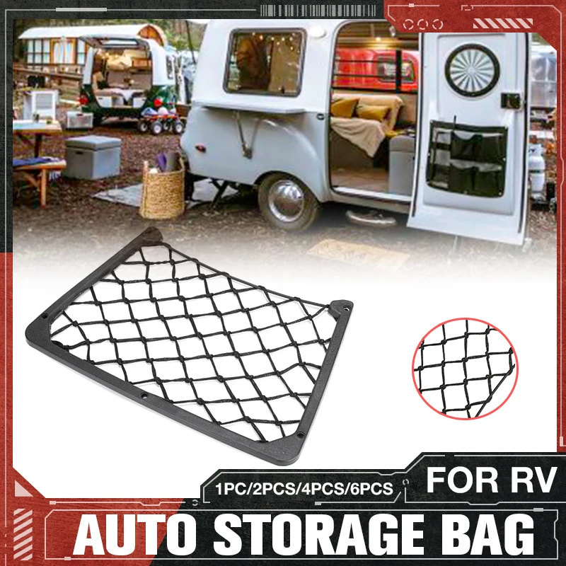 

Car Storage Mesh 1/2/4/6 PCs Elastic Mesh Cargo Mesh Mesh Car Caravan Bus Camper Accessories Seat Back Mesh Belt Large RV