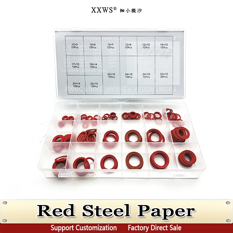150 шт. красное стальное бумажное волокно изоляционная плоская шайба M5 M6 M7 M8 M10 M12 M14
