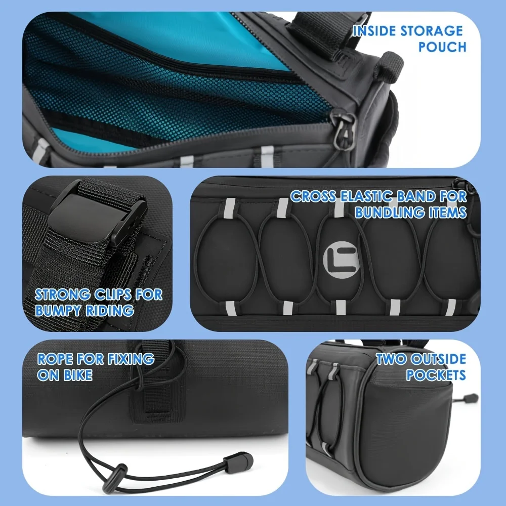 Водонепроницаемая сумка на руль для велосипедов с большим светоотражающим