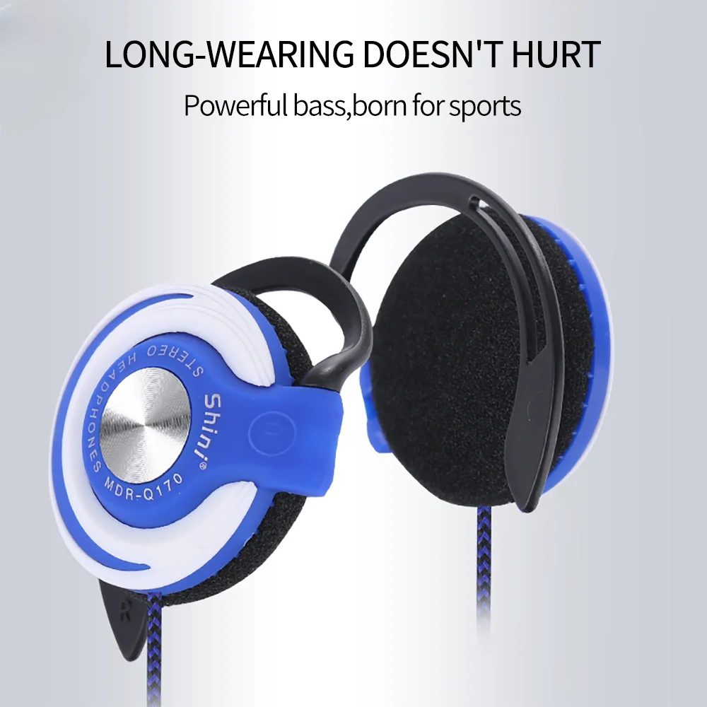 

Q170 Wired Headset HIFI Heavy Bass Headset Earhook Adjustable Sports Running Headset Music Headset for Phone Computer MP3 MP4
