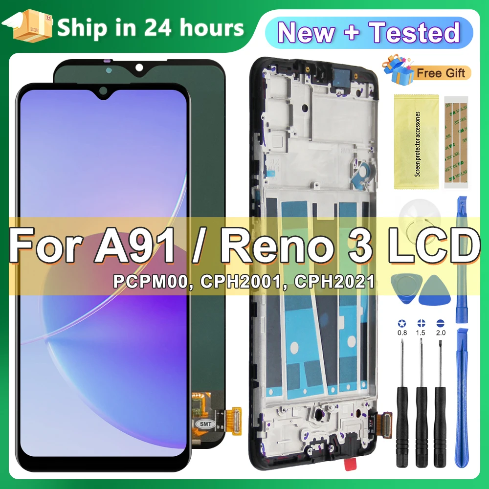 Экран для OPPO Reno 3 Reno3 CPH2043 ЖК-дисплей цифровой сенсорный экран с рамкой в сборе