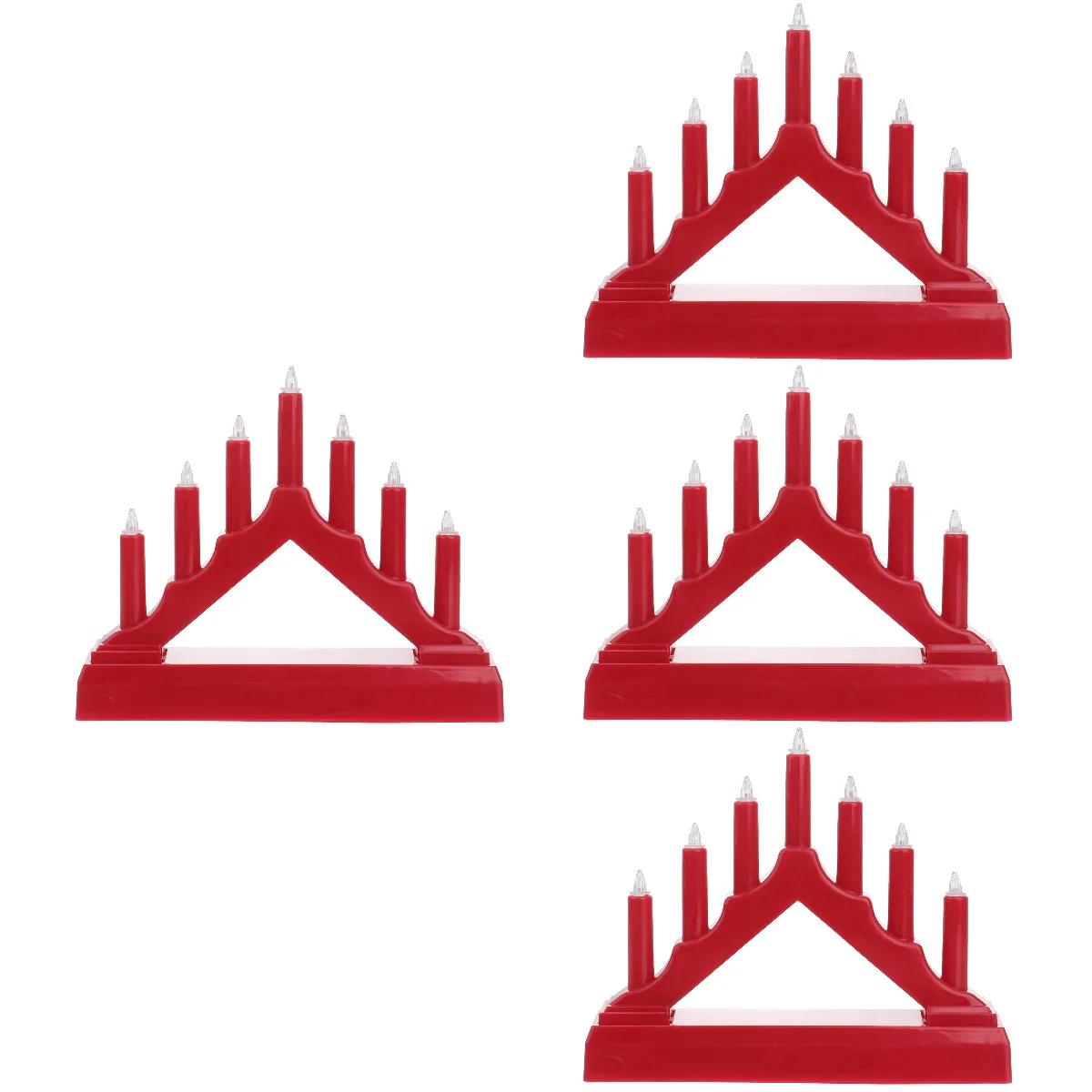 

4pcs Christmas Bridge Lamp, Triangle Bridge Light with 7 Bulbs Style Desk Lamp for Home Decoration, Red,5x3x13cms