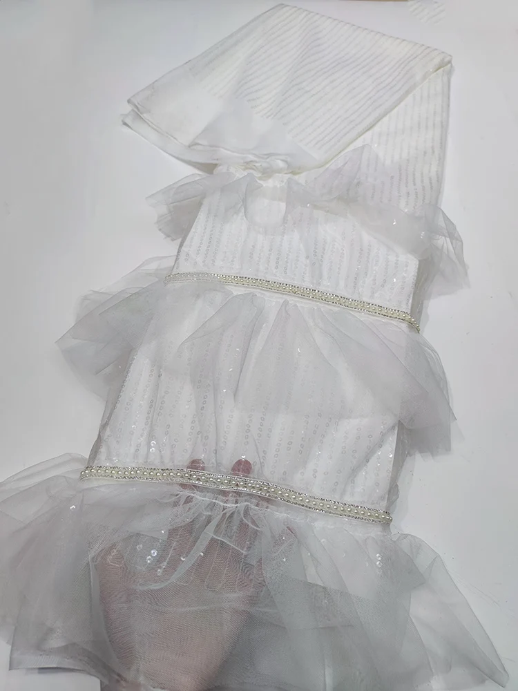 

5 ярдов, африканская кружевная ткань 2022, высококачественные бусины/Искусственные нигерийские сетчатые кружева, тюль, сетчатая ткань для сва...