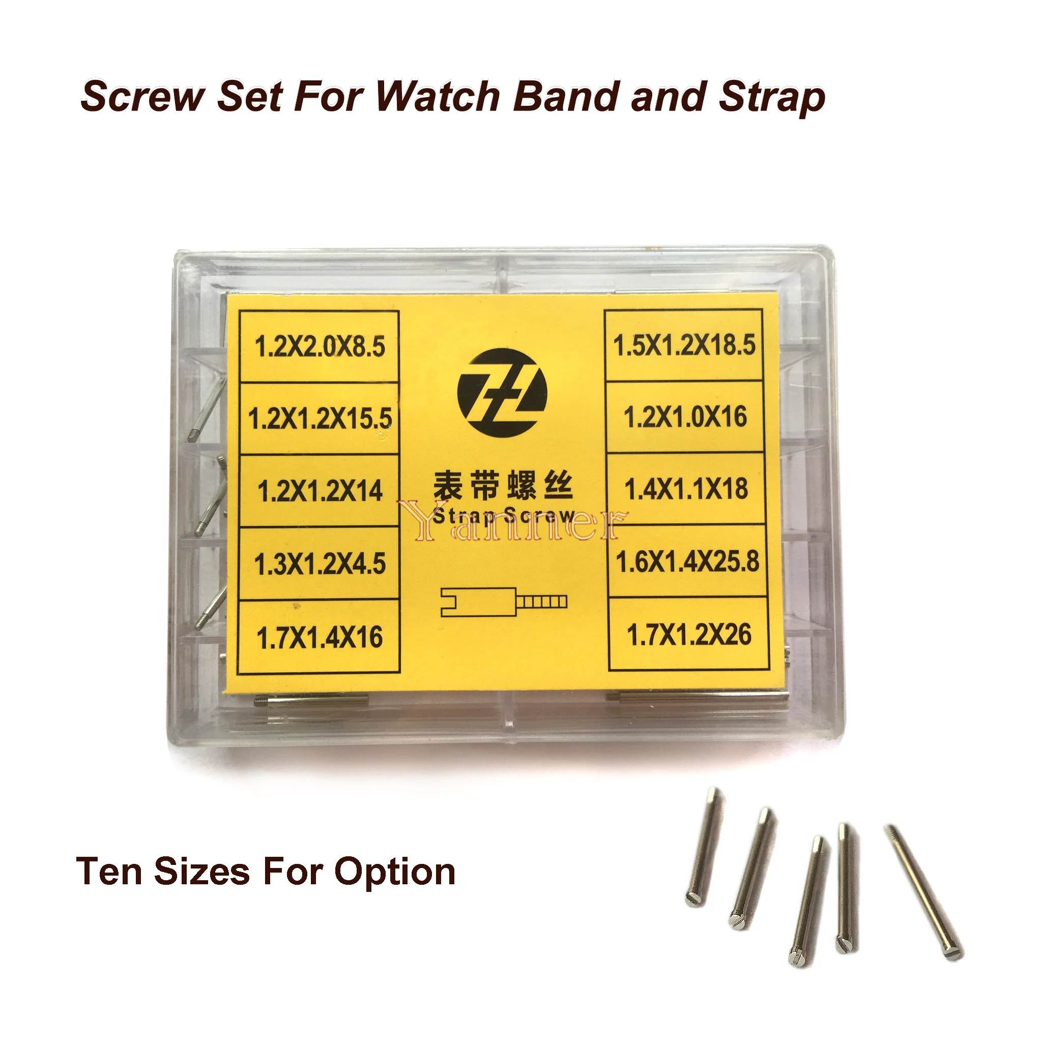 Screw Tube Rod for Metal Watch Band 50pcs 10 sizes Stainless Steel  Repair Tools Watch Parts 8.5mm - 26mm Free Shipping