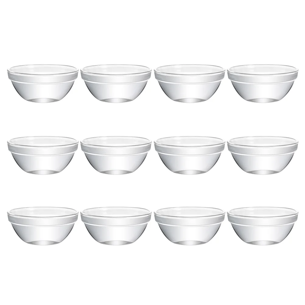 

12Pcs Stackable Clear Bowl Side Dishes Glass Tiny Ramekins