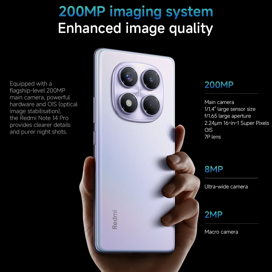 Мировая премьера смартфона Xiaomi Redmi Note 14 Pro 4G 200 MP AI камеры Helio G100 Ultra 6 67 дюйма 5500 мАч