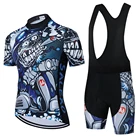 Комплект одежды для велоспорта мужской, с коротким рукавом и рисунком черепа, лето 2022