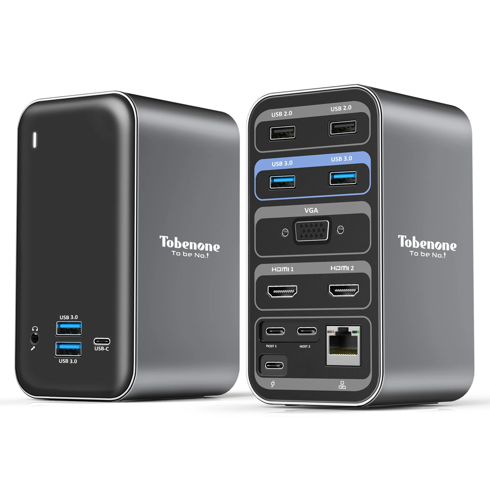 

Tobenone USB C Docking Station 2 4K HDMI USB-C Hub 13-in-2 Triple Display Dock VGA RJ45 PD3.0 USB 3.0 for MacBook Pro/Air