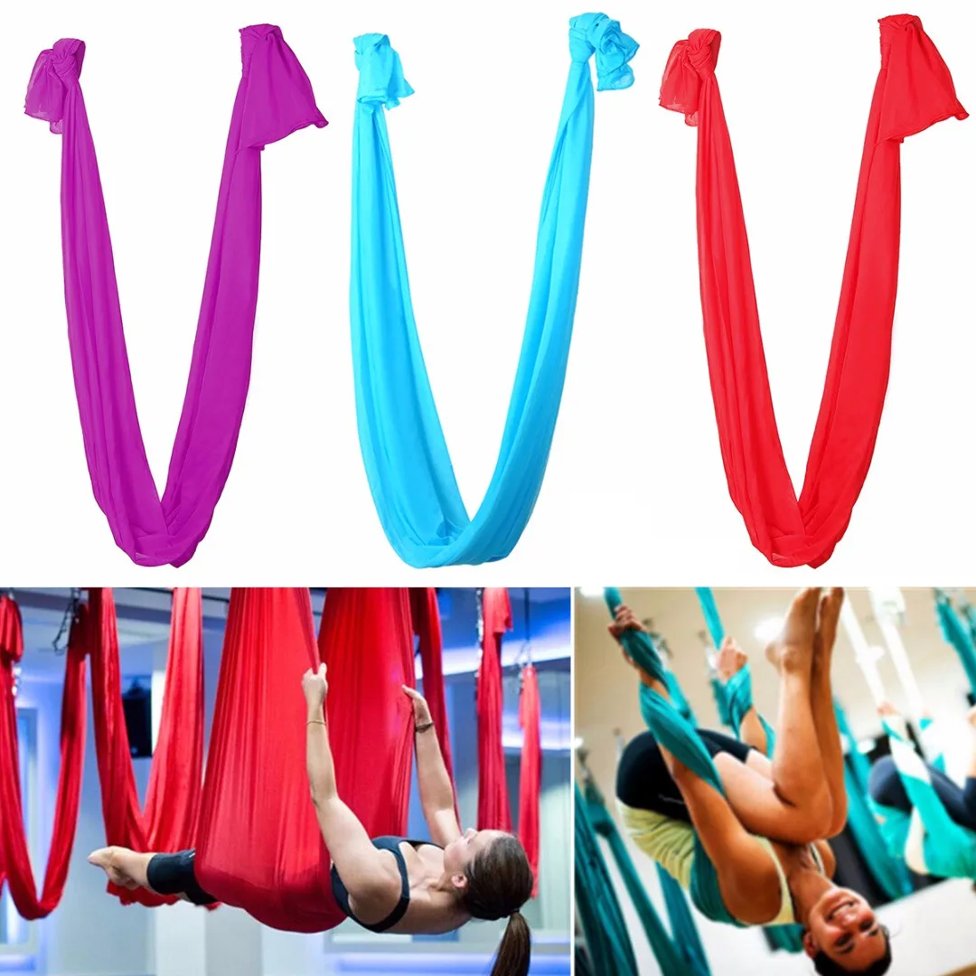 

1pc Aerial Yoga Strap Elastic Stretch Yoga Belts Hammock Swing Fitness Handstand Rope 2.8mx1m Body Building Training Device