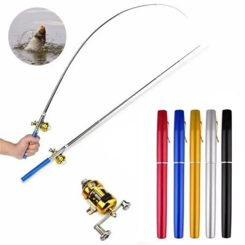 

2023 Pocket Size Fishing Rod Fishing Rod And Reel Combo Set Telescopic Pocket Pen Fishing Rod With Mini Trolling Reel