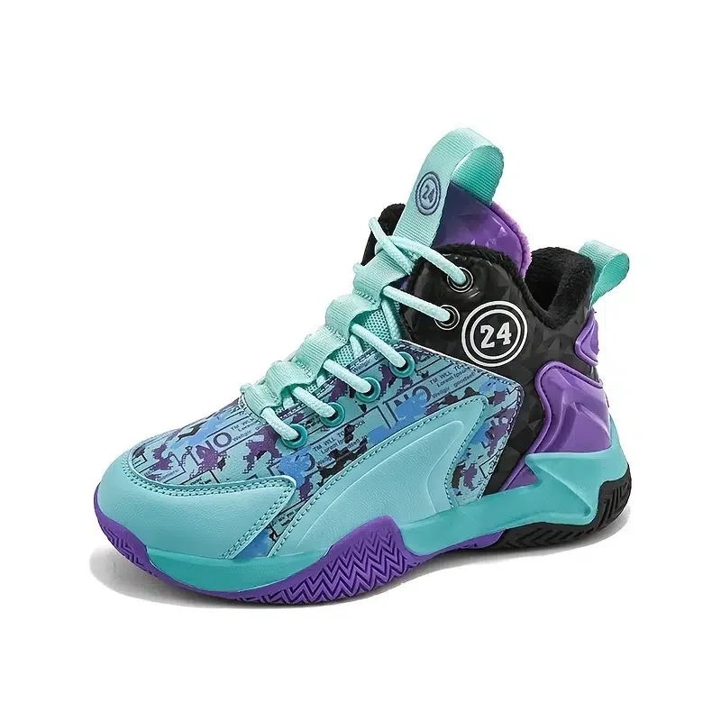 Boys New Wear-resistant Basketball Shoes Non-slip Shock-absorbing And Breathable Suitable For Outdoor Sports