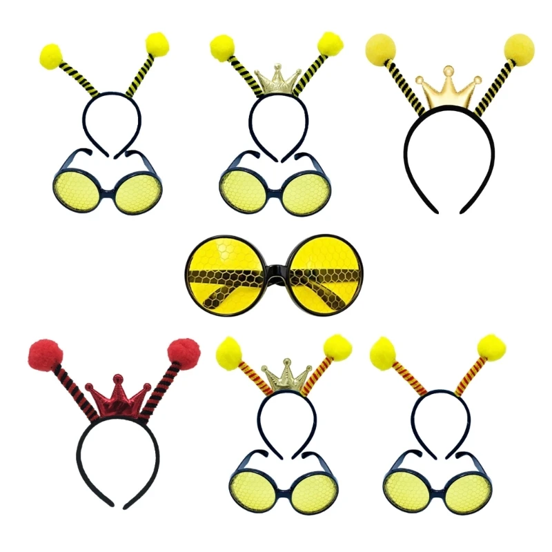 

L93F солнцезащитные очки для косплея мультяшный обруч для волос в форме пчелы Rave вечерние головной убор косплей костюм на Хэллоуин вечеринку реквизит для косплея унисекс