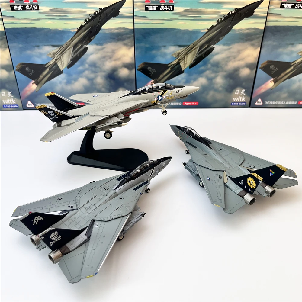 

Scale 1/100 Fighter Model, US F-14A F14 VF-84 Military Aircraft Replica Aviation World War Plane Collectible Toys for Boys